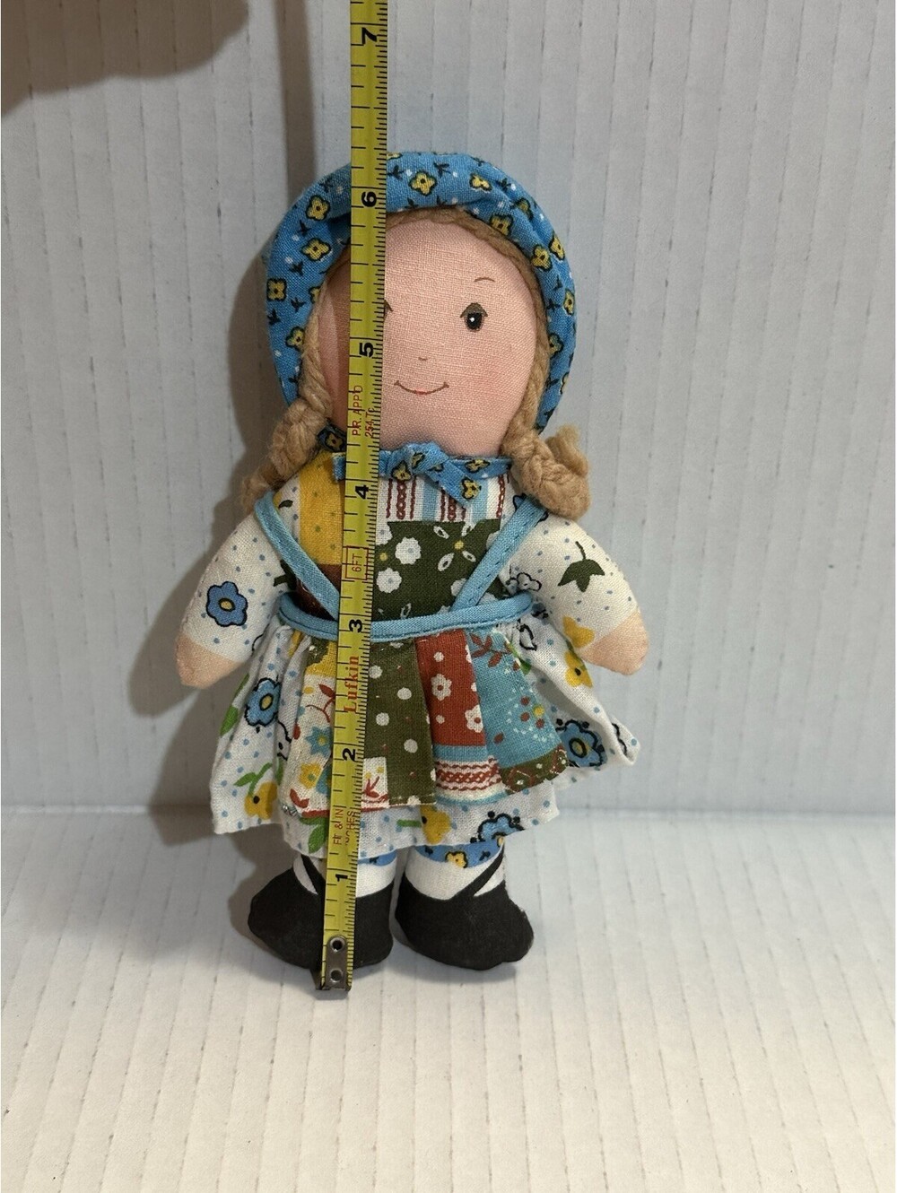 1970s Vintage Knickerbocker Holly Hobbie Rag Toy Doll Plush Mini 6"
